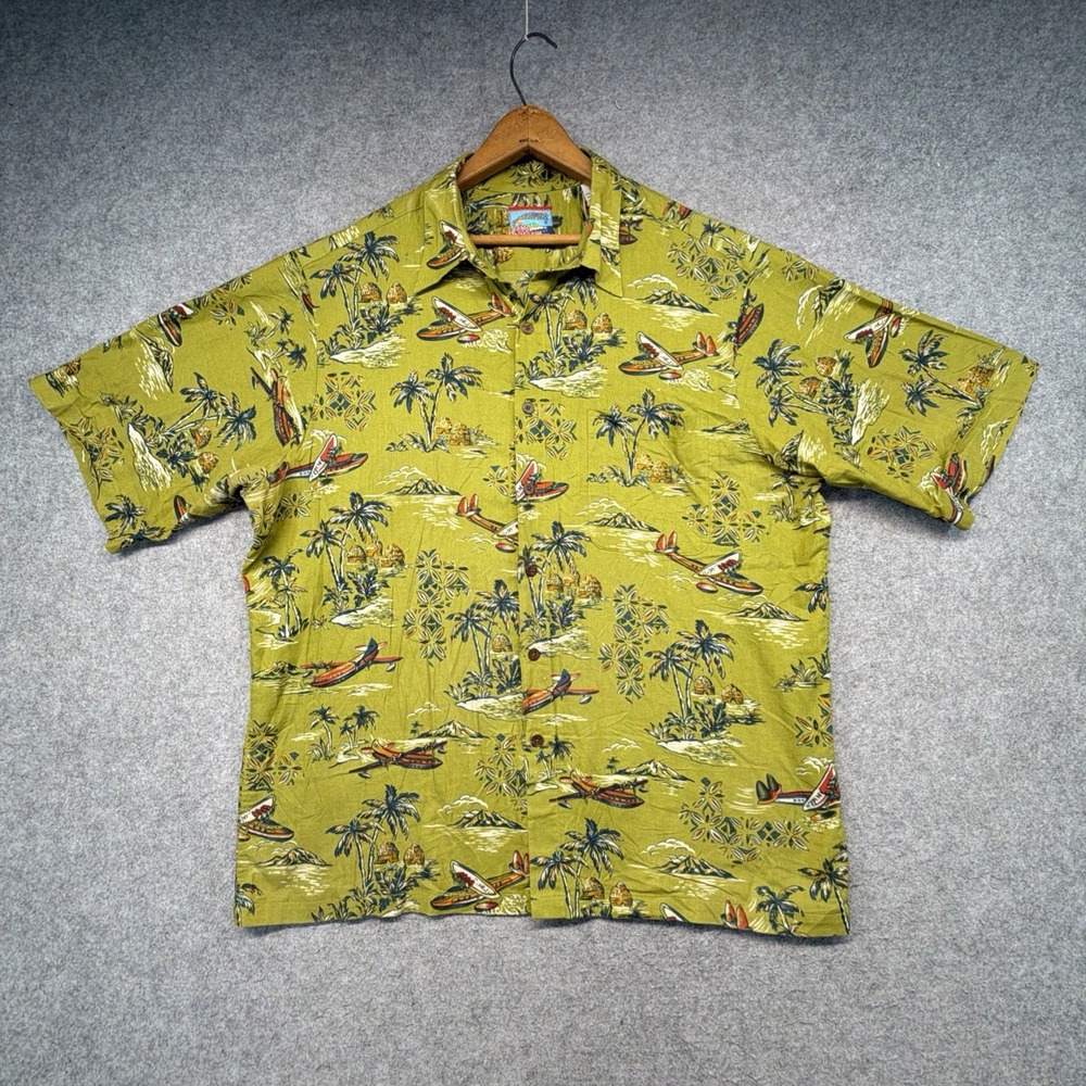 Reyn Spooner Joe Kealoha Shirt Mens XL AOP Print Hawaiian Button Up